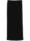 Issey Miyake Black Hatching Midi Skirt In Black
