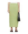 Issey Miyake Green Hatching Bottoms Maxi Skirt In Green