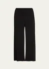 Issey Miyake Hatching Pleated Wide Leg Pants In Black