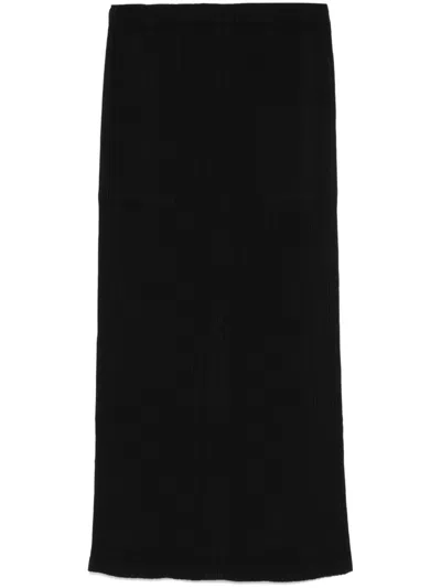 Issey Miyake Hatching Pleats Maxi Skirt In Black