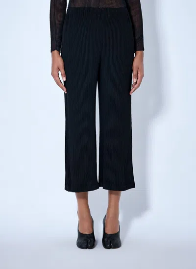 Issey Miyake Hatching Pleats Pants In Blue