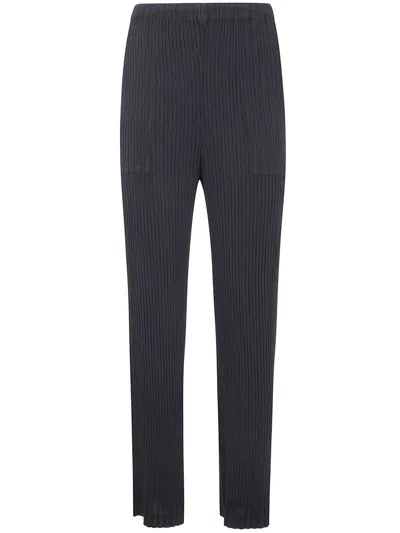 Issey Miyake "hatching Pleats" Trousers Clothing In Gray