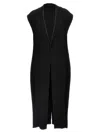 Issey Miyake Hatching Pleats Vest In Black