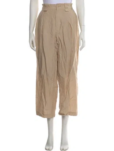 Pre-owned Issey Miyake Hemp Wide Leg Pants In Neutral