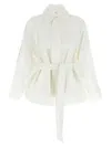 Issey Miyake White Hempen Jacket In Red