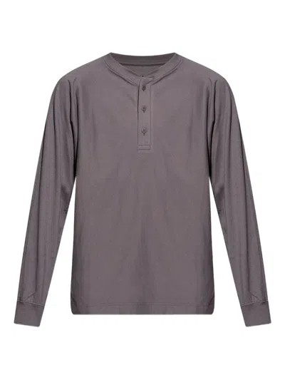 Issey Miyake Henley Long-sleeve T-shirt In Gray