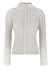 Issey Miyake Sleek Pleats Cardigan In White