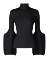 Issey Miyake Womens Black Thin And Thick Long-sleeves Knitted Top In Black