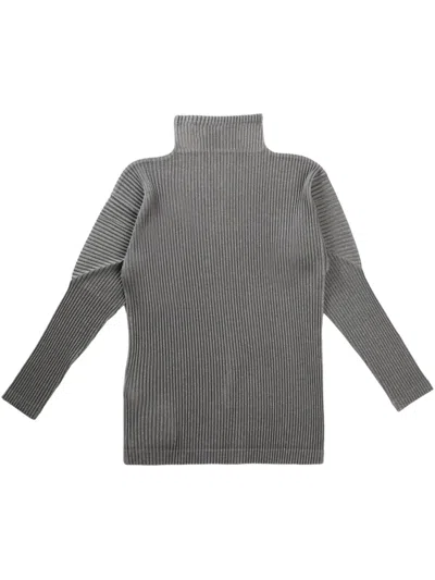 Issey Miyake High-neck Sweater In Grey