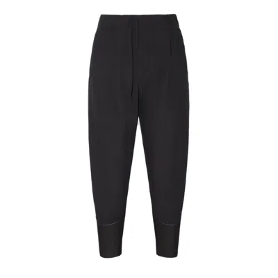 Issey Miyake High Waist Pleated Cropped Trousers In Black