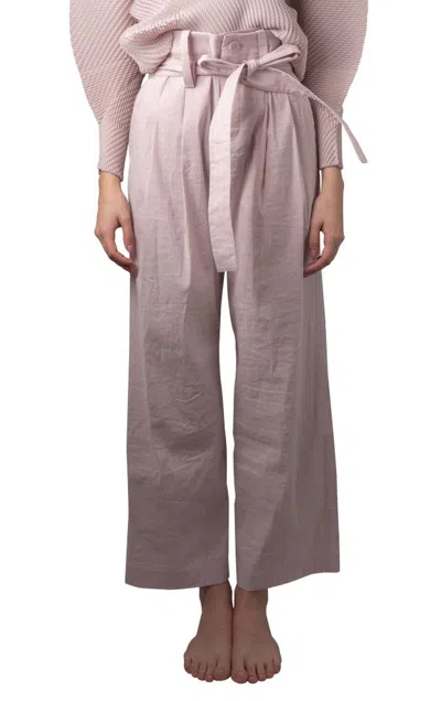 Issey Miyake High Waist Trousers In Pink