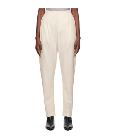Issey Miyake High-waisted Four-pocket Casual Pants In White