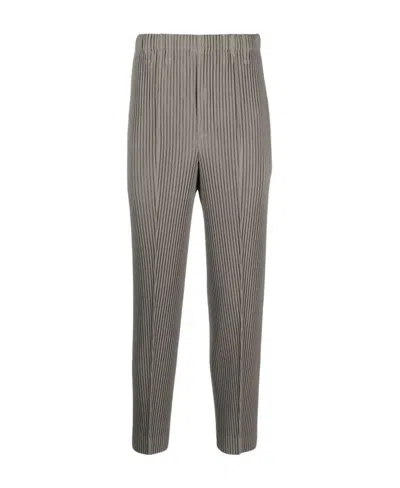 Issey Miyake High-waisted Pleated Trousers In Gray