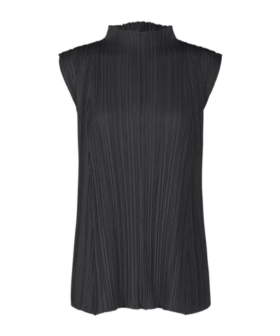 Issey Miyake High-neck Sleeveless Top In Blue