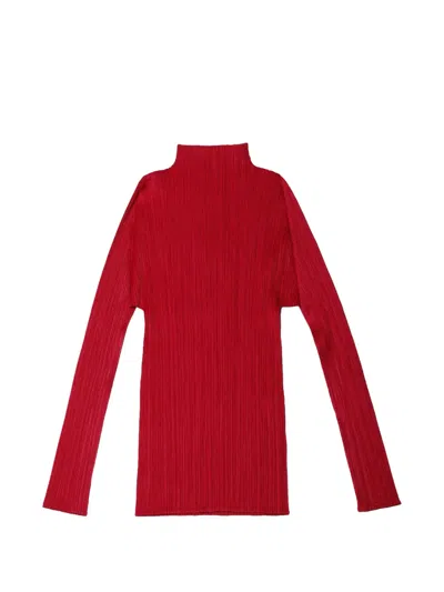 Issey Miyake High-neck Top In Red
