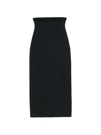 Issey Miyake High-waisted Zip-back Midi Skirt In Black