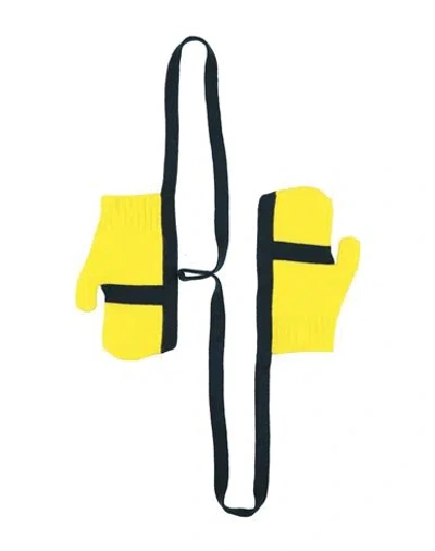 Issey Miyake Homme Plissé By  Man Gloves Yellow Size Onesize Wool