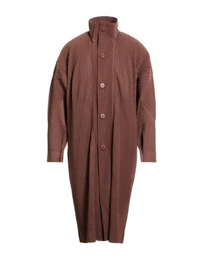 Issey Miyake Homme Plissé By  Man Overcoat & Trench Coat Brown Size 3 Polyester
