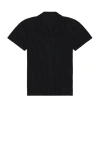 Issey Miyake Ns Black Bascis V-neck Regular-fit Knitted Polo Shirt In Black