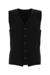 Issey Miyake Pleated V-neck Vest In Black