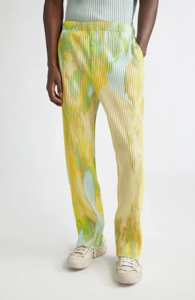 Issey Miyake Homme Plissé  Agate Pleated Pants In Yellow