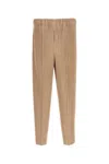 Issey Miyake Beige Antiqued Polyester Pant