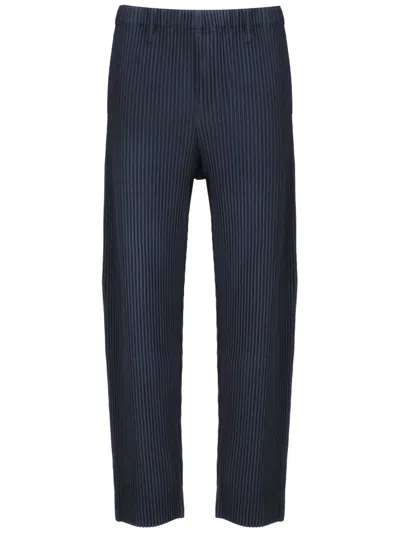 Issey Miyake Pleated Fabric Trousers In Blue