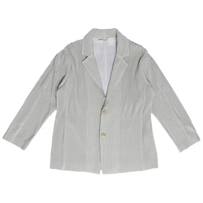 Pre-owned Issey Miyake Homme Plissé  Basic Pleated Blazer 'light Grey' | Men's Size 2