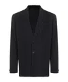 Issey Miyake Textured Pleated Lapel Jacket In Black