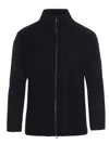 Issey Miyake Pleated Zipper Turtleneck Cardigan In Black