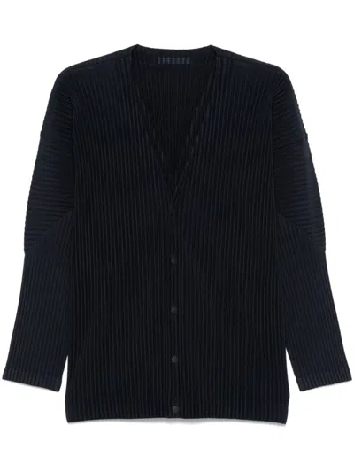 Issey Miyake Cardigan With Buttons In Blue
