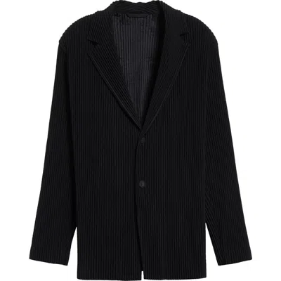 Issey Miyake Homme Plissé  Basics Pleated Blazer In Black