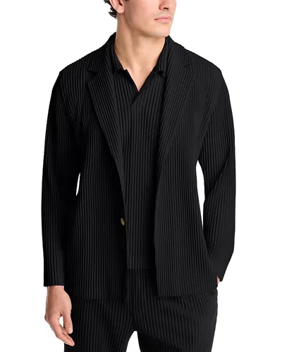 Issey Miyake Homme Plisse  Basics Ribbed Blazer In Black
