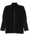Issey Miyake High-neck Technical-pleated Track Top In Black