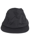 Issey Miyake Wide Brim Wrinkled Texture Cap In Black