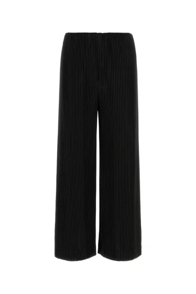 ISSEY MIYAKE PANTALONE DALLA GAMBA AMPIA IN POLIESTERE NERO UOMO