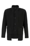 Issey Miyake Black Polyester Cardigan In Black