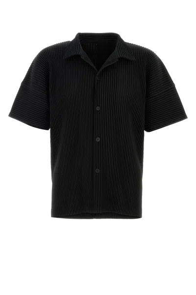 ISSEY MIYAKE HOMME PLISSE' ISSEY MIYAKE BLACK POLYESTER SHIRT