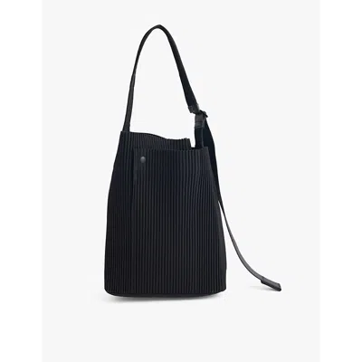 Issey Miyake Homme Plisse  Black Utility Technical Pleats Knitted Bag In 15-black