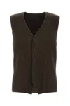 Issey Miyake Textured Pleated Ribbed Sleeveless V-neck Vest