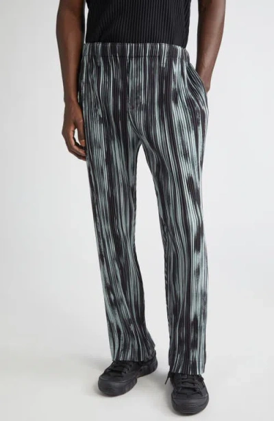 ISSEY MIYAKE HOMME PLISSÉ ISSEY MIYAKE BRUSHSTROKE STRIPE PLEATED PANTS