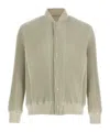 Issey Miyake Off White Polyester Bomber Jacket In Gray