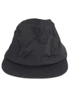 Issey Miyake Wide Brim Wrinkled Texture Cap In Black