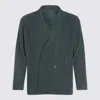 Shop Issey Miyake Homme Plissé  Dark Green Blazer