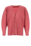 Issey Miyake Cardigan In Poliestere Rosa Scuro  Uomo