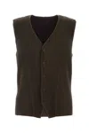 Issey Miyake Textured Pleated Ribbed Sleeveless V-neck Vest