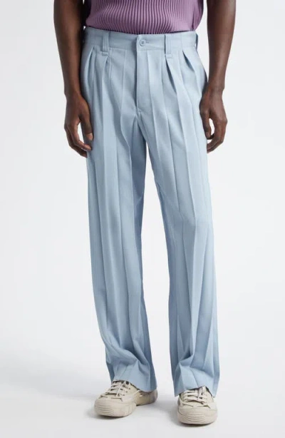 ISSEY MIYAKE HOMME PLISSÉ ISSEY MIYAKE EDGE ENSEMBLE PLEATED STRAIGHT LEG PANTS