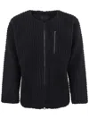Issey Miyake Black Fleece Pleats Jacket In Black