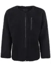 Issey Miyake Black Fleece Pleats Jacket In Black