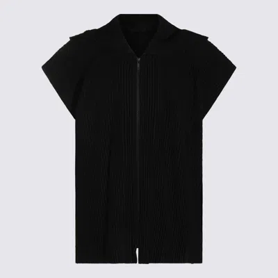 Issey Miyake Hooded Short Sleeve Casual Jacket In Black
